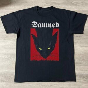 Gothic Black Cat Graphic T-Shirt – Punk Rock Style Tee – Dark Aesthetic Unisex